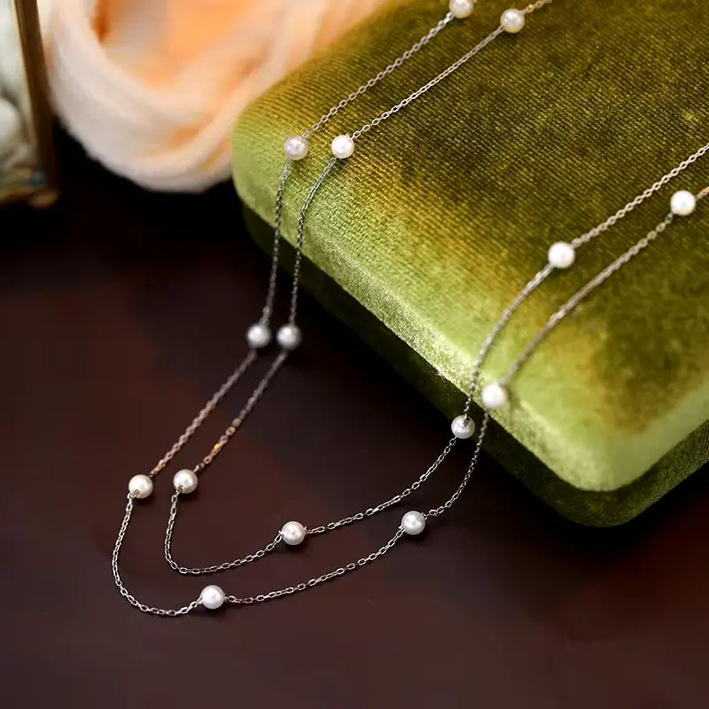 Sanne - High-Quality Silver Pearl Necklace