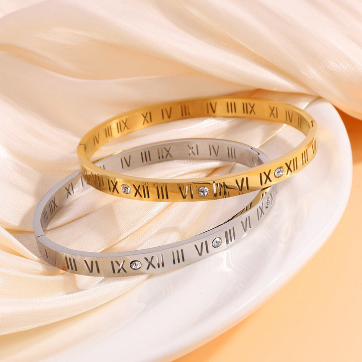 Charelle - Titanium band with Roman numerals Ring