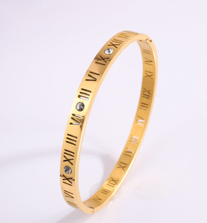 Charelle - Titanium band with Roman numerals Ring