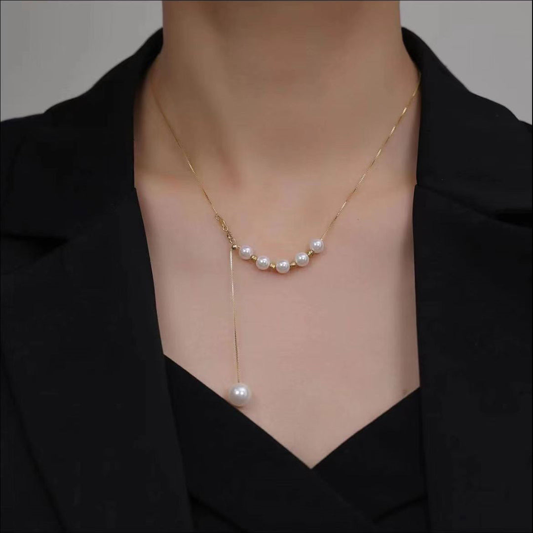 Aleida - Pearls Abundance Silver Necklace