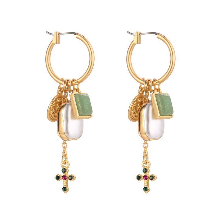 Hannie - Different Style Pearl and Gemstone Earrings