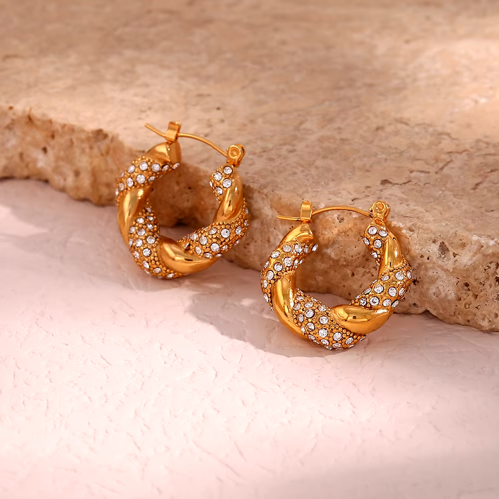 Margriet - Spiral Gold-plated Vintage Earrings