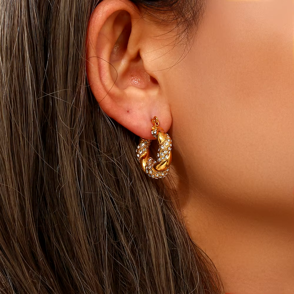 Veerle - Spiral Gold-Plated Vintage Earrings