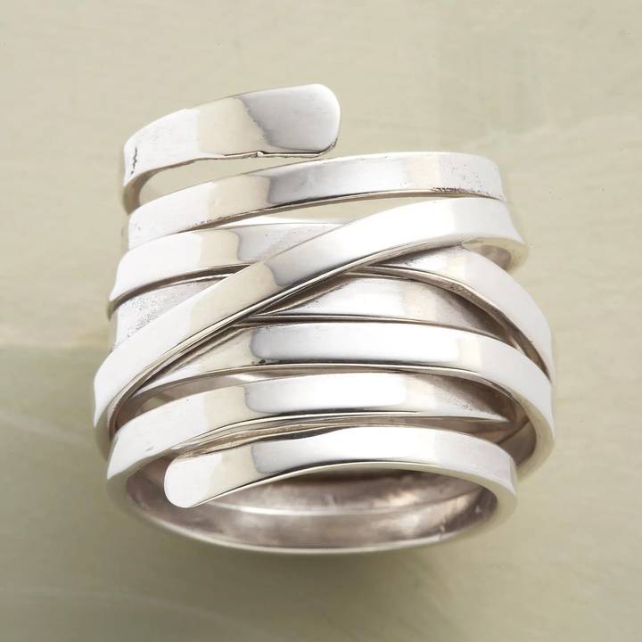 Sara - Vintage Thick Layer Silver Ring