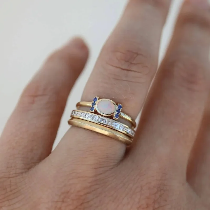 Lilian - Vintage Gold Opal Ring Set