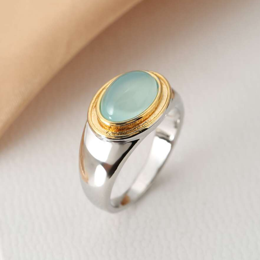 Leanne - Vintage Green Moonstone Ring